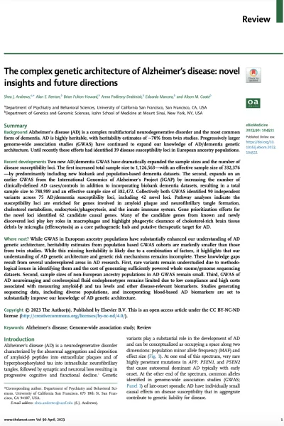 Preview of The complex genetic architecture of Alzheimer’s disease: novel insights and future directions