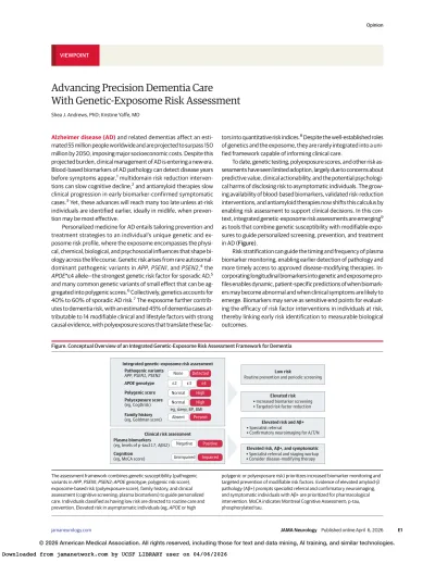 Preview of Advancing Precision Dementia Care With Genetic-Exposome Risk Assessment