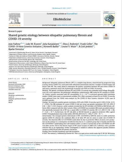 Preview of Shared genetic etiology between idiopathic pulmonary fibrosis and COVID-19 severity