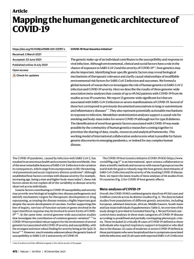 Preview of Mapping the human genetic architecture of COVID-19
